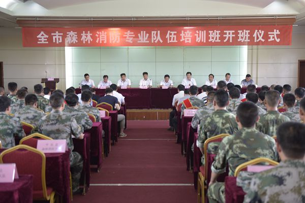 全市森林消防专业队伍培训班开班仪式在蒙山旅游区举行